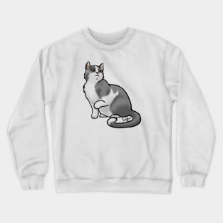 Cat - European Shorthair - Black and White Crewneck Sweatshirt